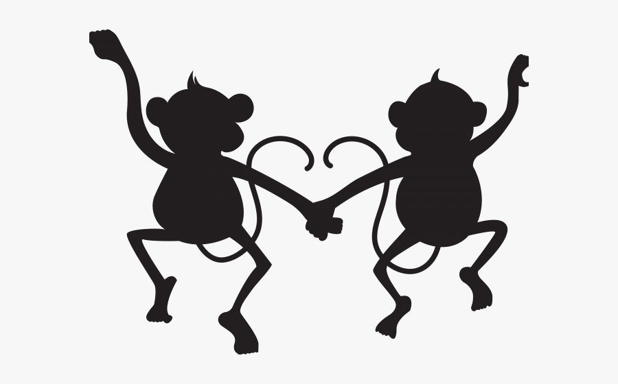 Year Of The Monkey Clipart Cute Hanging Monkey - Hanging Monkey Silhouette Clipart, Transparent Clipart