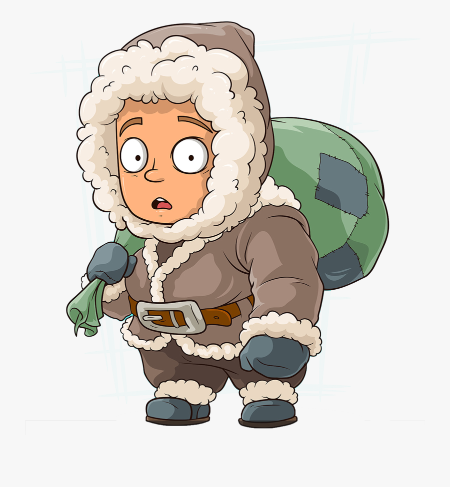 Clip Art Eskimo Cartoon - People Of The Arctic Cartoon, Transparent Clipart