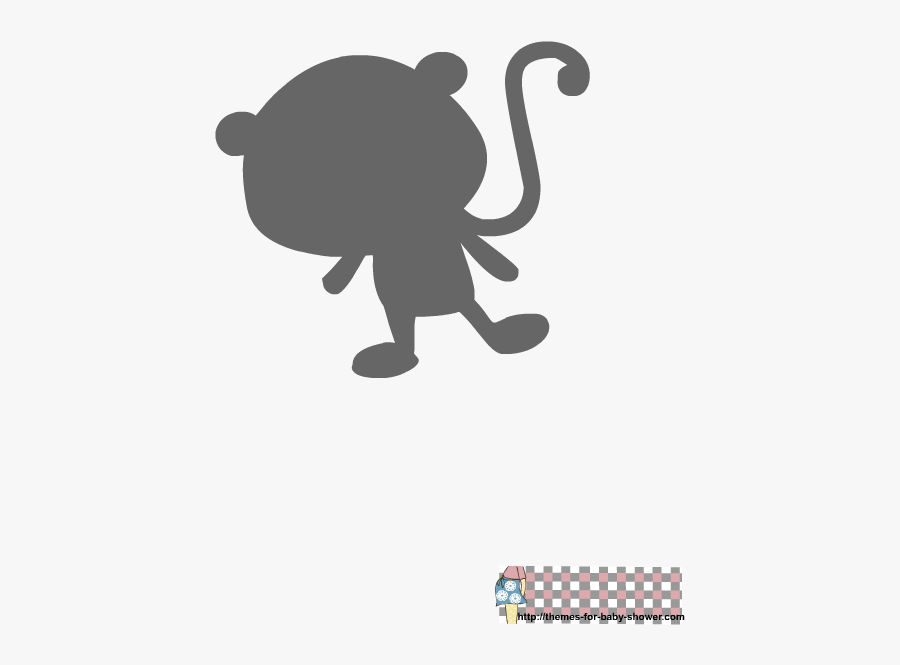 Free Printable Baby Shower - Baby Monkey Stencil, Transparent Clipart