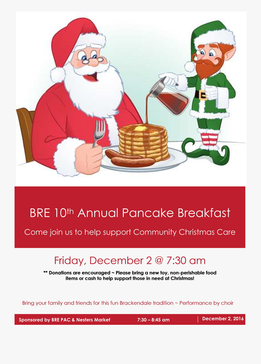 Brackendale Elementary - Santa Claus Eating Pancakes, Transparent Clipart