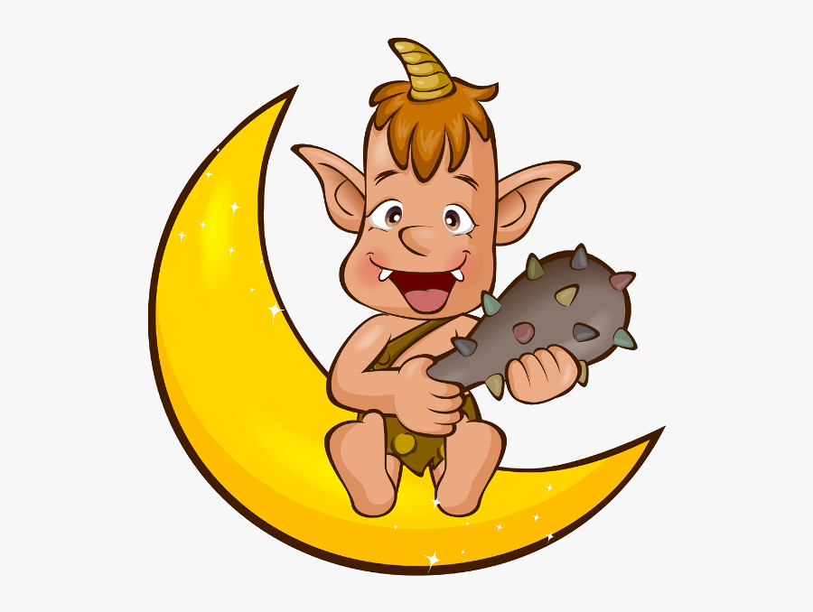 Baby Girl And Boy On Moon Cartoon Clip Art Images - Clip Art, Transparent Clipart