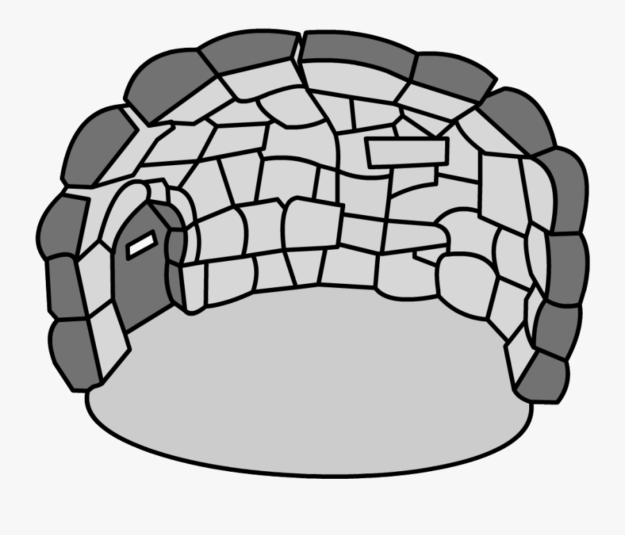 Igloo Clipart Black And White - Club Penguin Igloo, Transparent Clipart