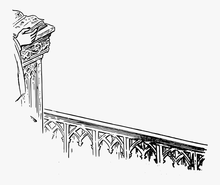 Christian Pulpit - Line Art, Transparent Clipart