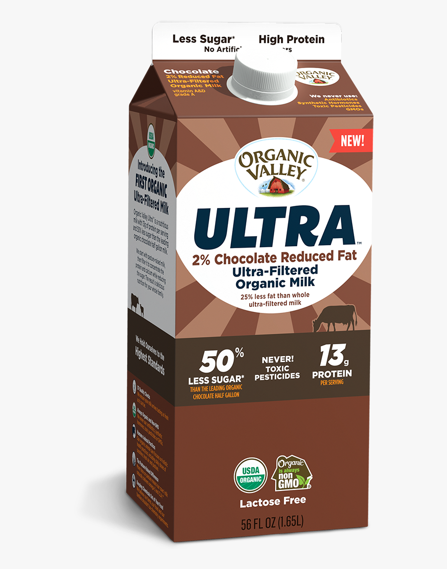 Organic Valley Ultrafiltered Milk, Transparent Clipart