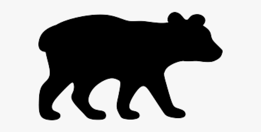 Bear Cub Clipart - Baby Bear Silhouette Png, Transparent Clipart