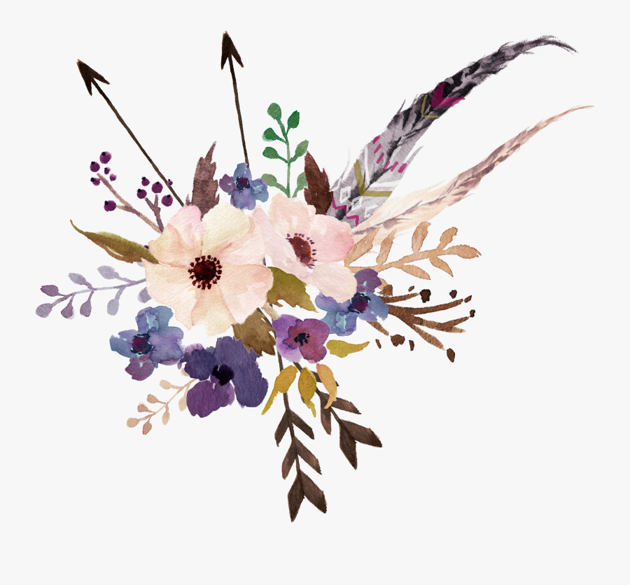 Transparent Background Boho Flowers, Transparent Clipart