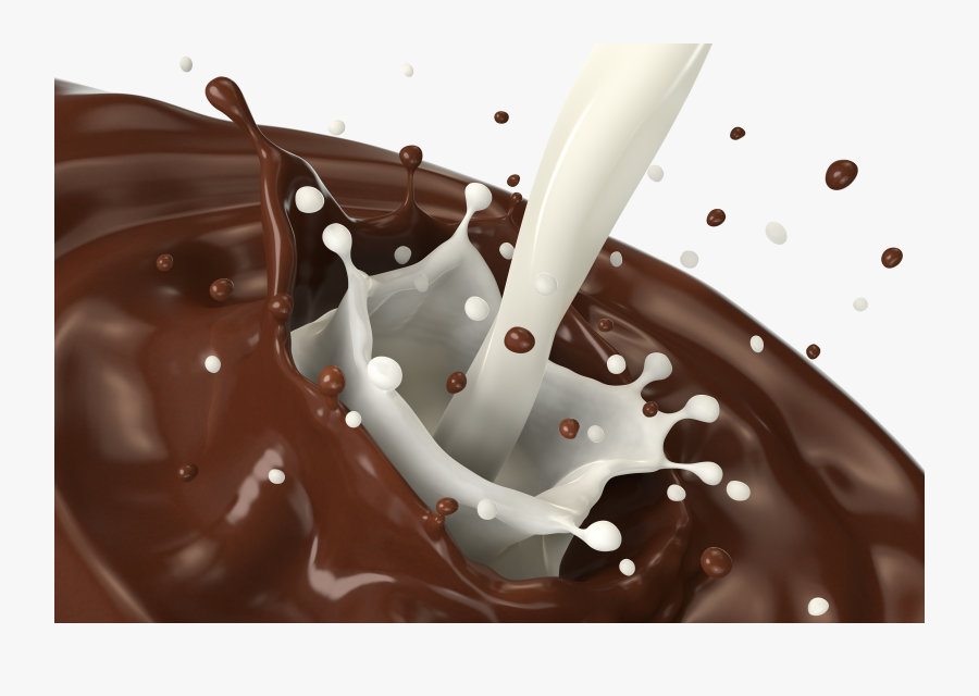 Transparent Chocolate Milk Clipart - Chocolate And Milk Splash, Transparent Clipart