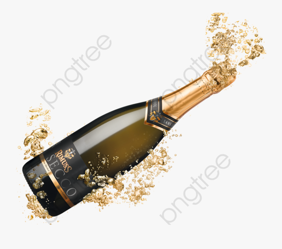 A Of Champagne Real - Transparent Background Champagne Pop Png, Transparent Clipart