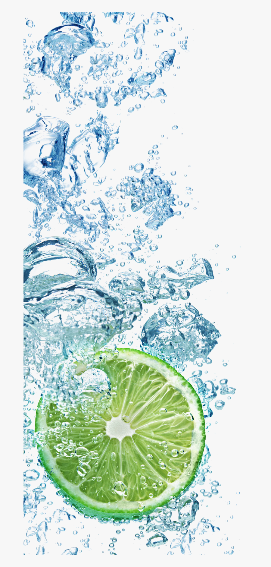 And Cubes Lemon With Tea Into Drink Clipart - Ice And Water Png, Transparent Clipart