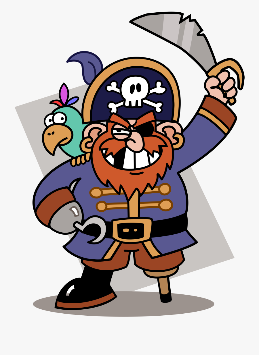 Piratey, Vector Version - Cartoon Pirate Png, Transparent Clipart