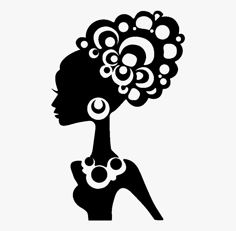 Black Hair Silhouette Afro-textured Hair African American - African Woman Silhouette, Transparent Clipart