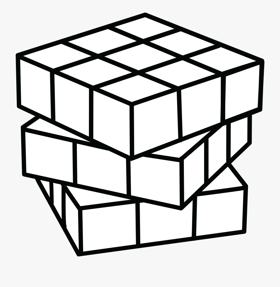 Cube Lava Lamp Coloring Page, Printable Cube Lava Lamp - Rubik's Cube Coloring Sheet, Transparent Clipart