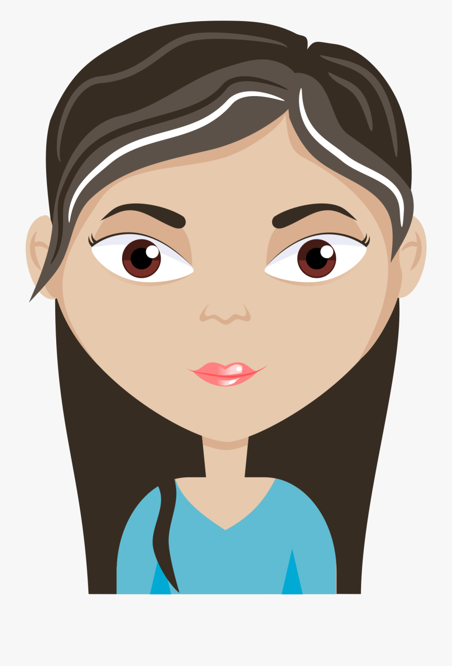 Hairstyle,black Hair,chin - Cartoon Face For Avatar, Transparent Clipart