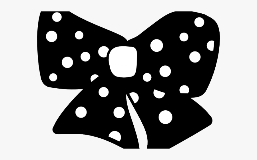 Dots Clipart Black Hair Bow - Polka Dots Pink Ribbon, Transparent Clipart