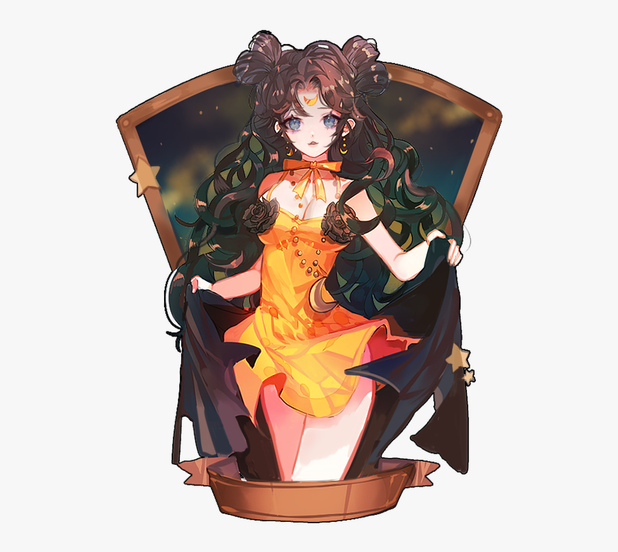 Transparent Girl With Long Hair Clipart - Luna Humana Sailor Moon Png, Transparent Clipart