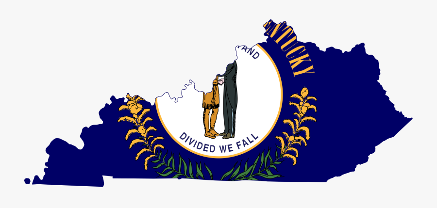 Fileflag Map Of Kentucky - Kentucky Flag Map, Transparent Clipart
