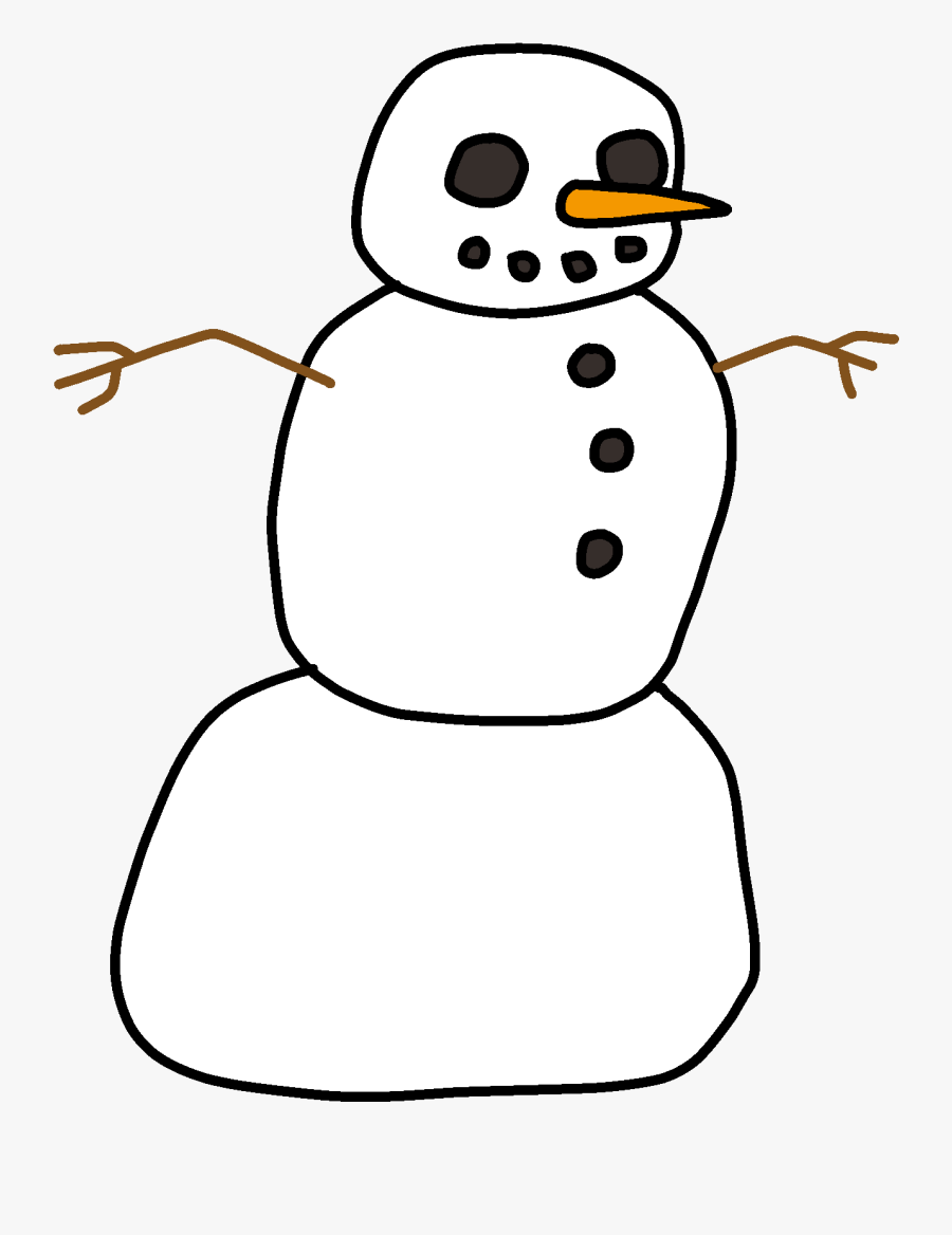 Snowman Clipart Plain - Snowman, Transparent Clipart