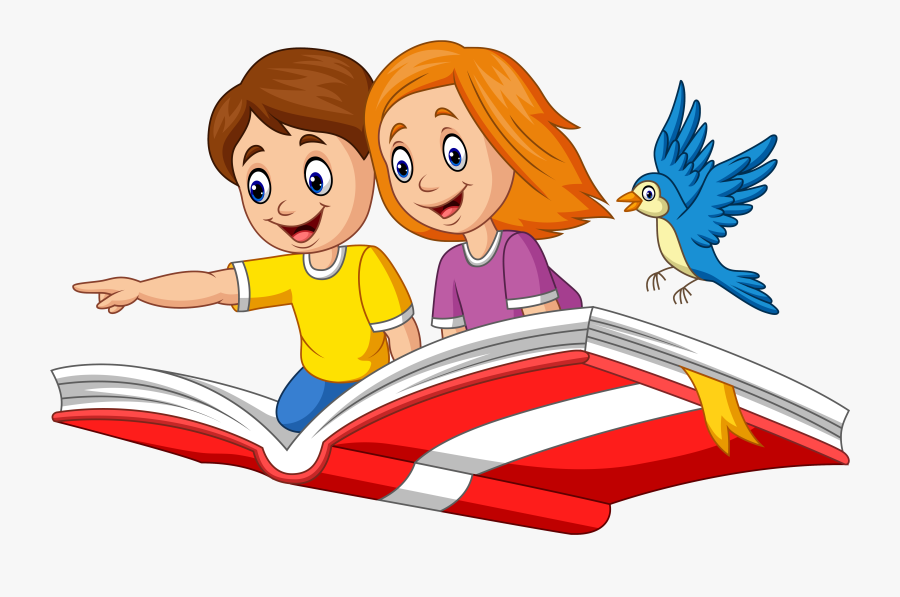 L"école De Français - Boy And Girl Cartoon Flying, Transparent Clipart