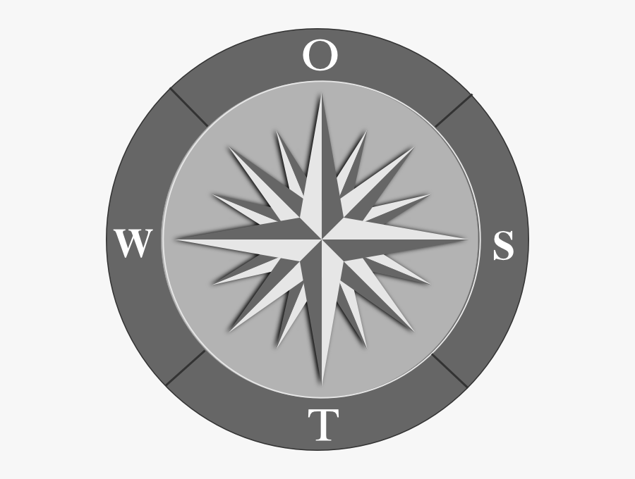 Compass Pointing North East, Transparent Clipart