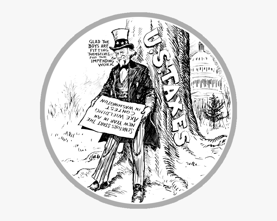 Berryman Cartoon About Taxes - Congress Lacked Power To Collect Taxes, Transparent Clipart
