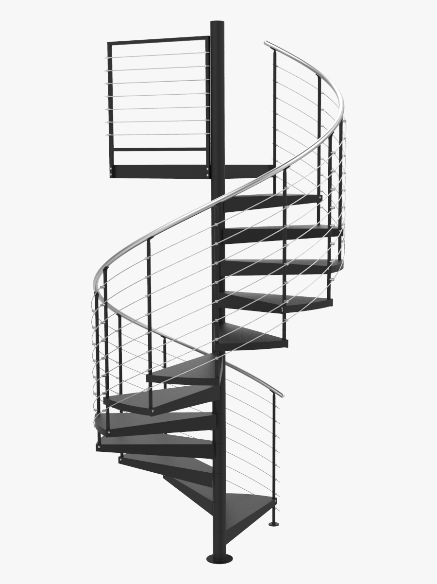 Clip Art Black Handrail For Stairs - Spiral Staircase Section Png, Transparent Clipart