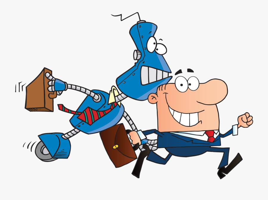 Using Robots - Leaving Early From Office, Transparent Clipart