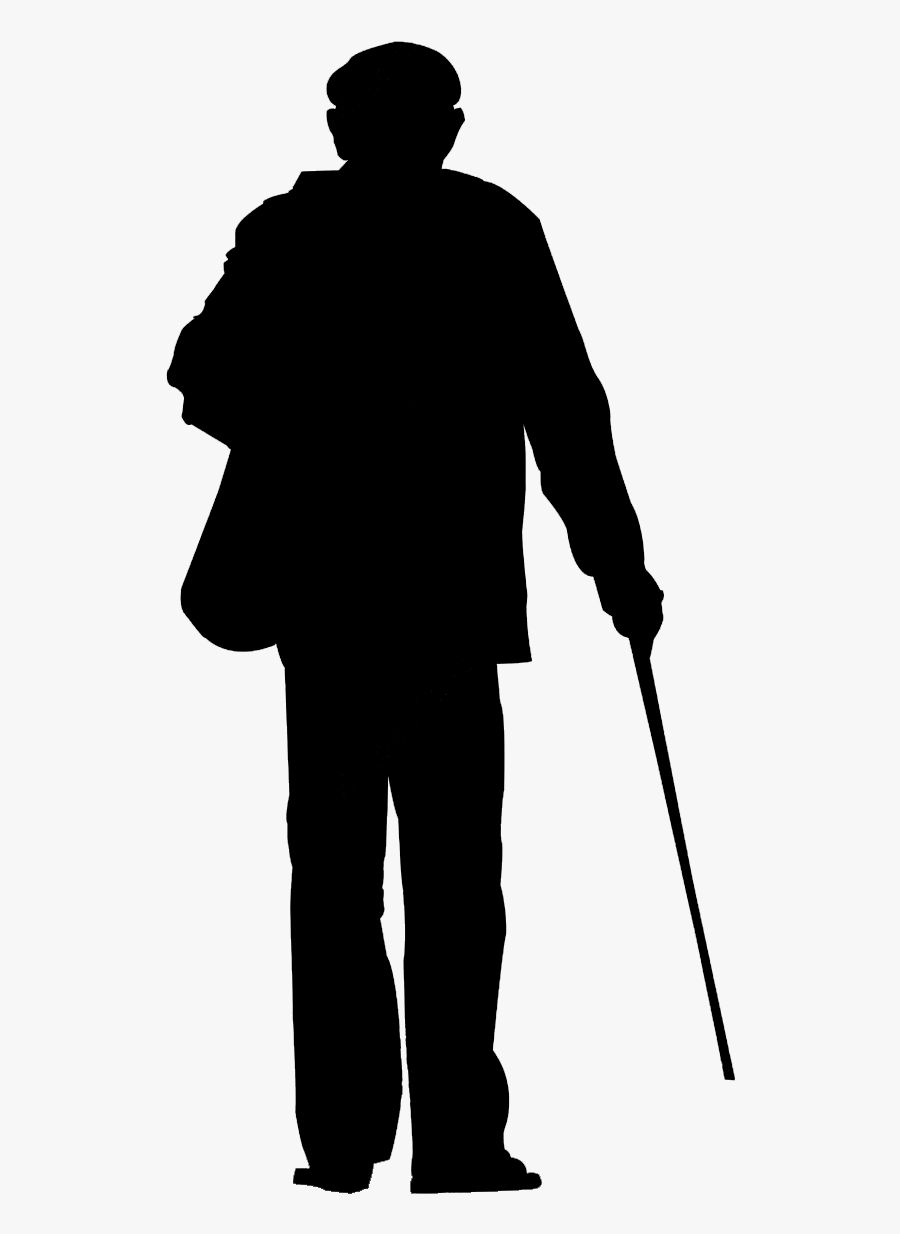 Lonely Old Man Back Png Download - Old Man Silhouette Png, Transparent Clipart
