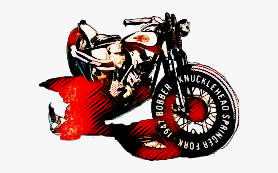 47knucklehead Bobber Knucklehead Harleydavidson - Harley Davidson Bobber Arts, Transparent Clipart
