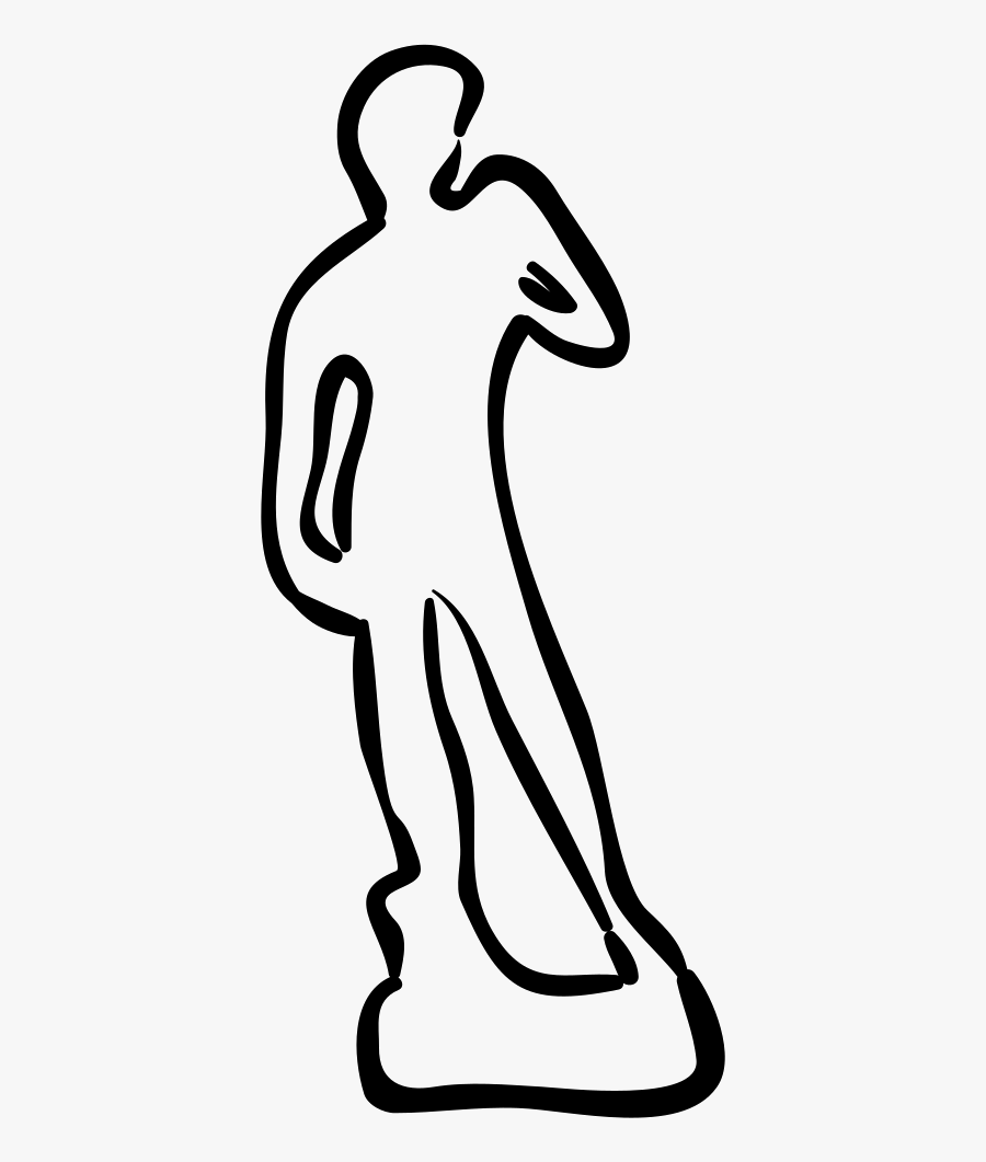 David Statue Hand Drawn Outline Svg Png Icon Free Download - David Statue Clip Art, Transparent Clipart