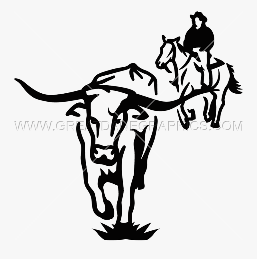 Transparent Cow Clipart Black And White - Longhorns Image Black And White, Transparent Clipart