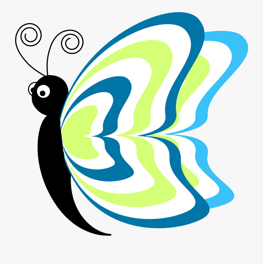 Cv Clip Art Download - Cartoon Butterfly Side View, Transparent Clipart