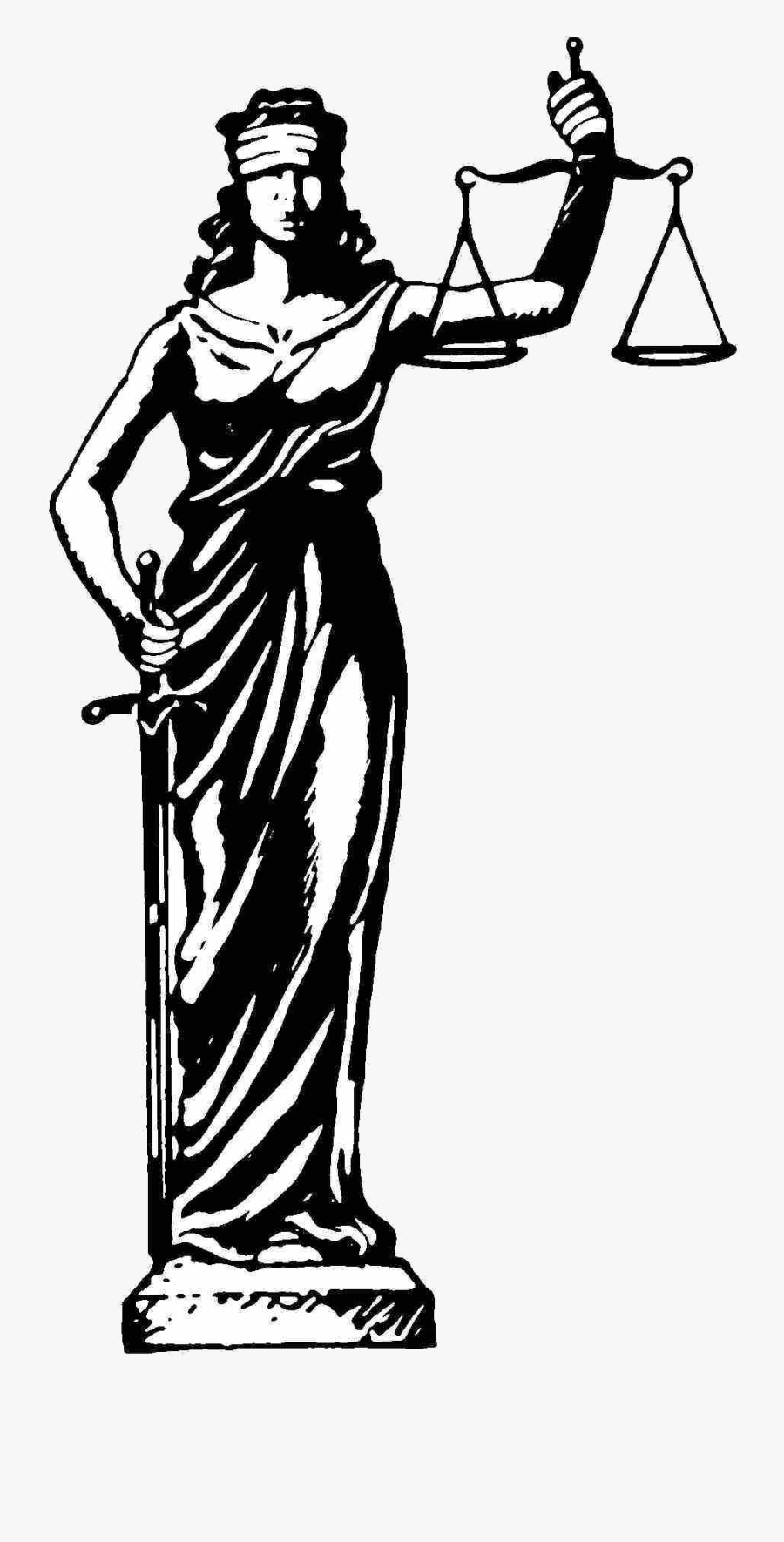 Justice Clipart Justice Statue - Lady Justice Transparent Background, Transparent Clipart
