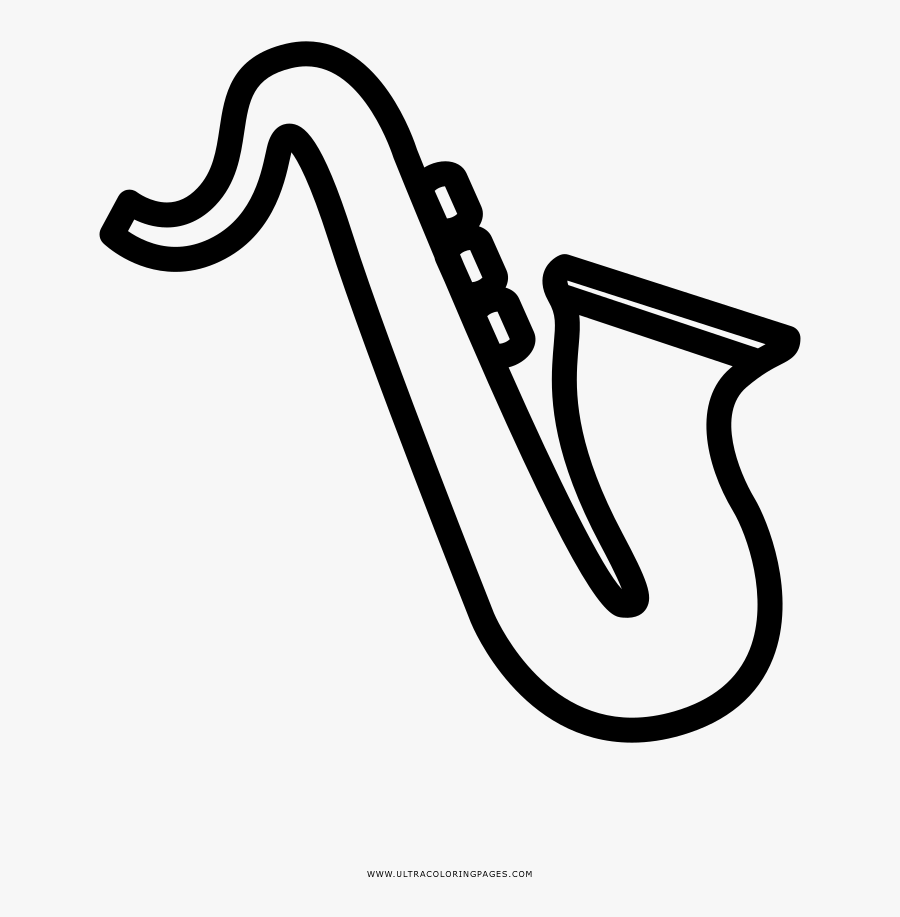 Saxophone Coloring Page - Saxophone Easy To Draw, Transparent Clipart