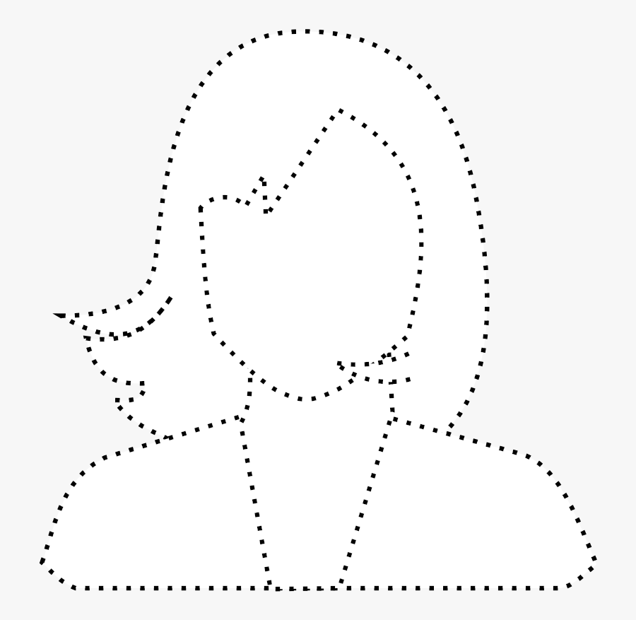 Female User Dotted Outline - Illustration, Transparent Clipart