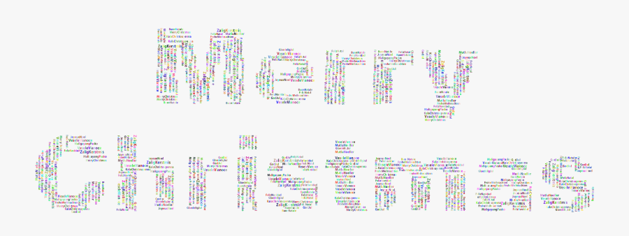 Prismatic Merry Christmas Word Cloud No Background - Merry Christmas Words No Background, Transparent Clipart