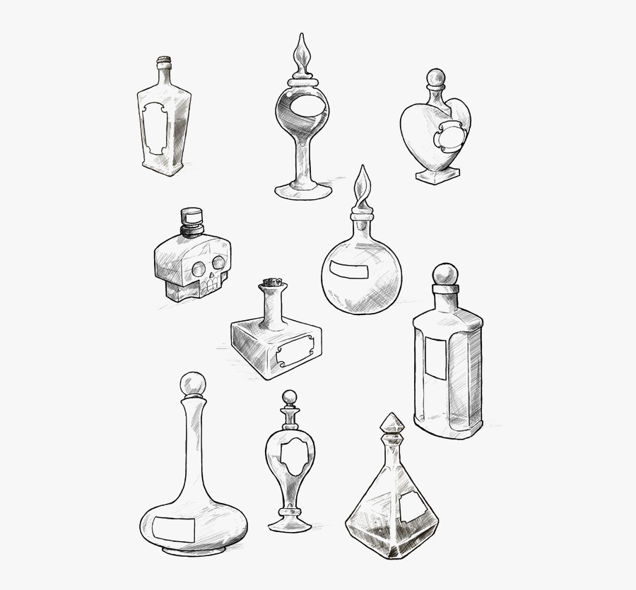 Clip Art Bottle Tattoo - Old School Potion Bottle, Transparent Clipart