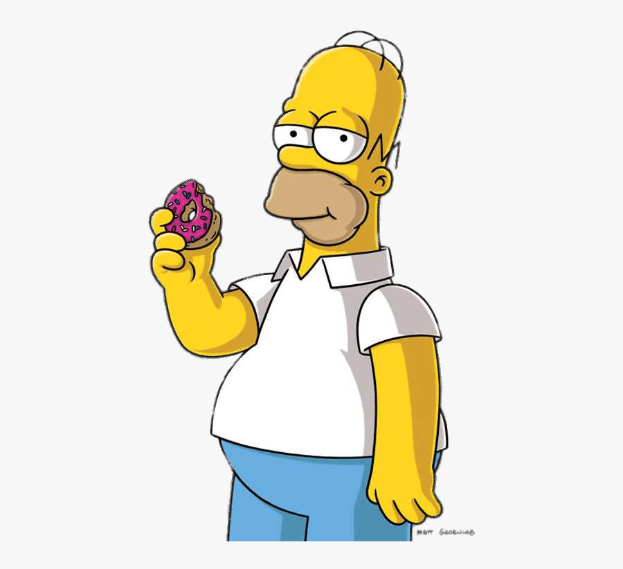 Homer Simpson Eating A Donut - Homer Simpson Donut, Transparent Clipart