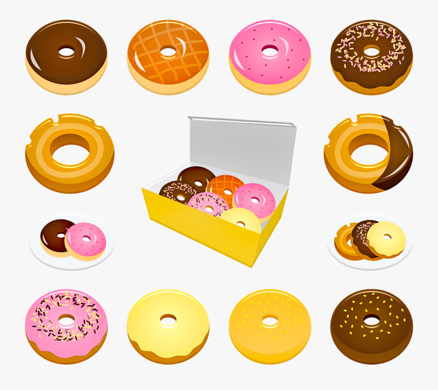 Transparent Pink Donut Png - ドーナツ フリー イラスト, Transparent Clipart