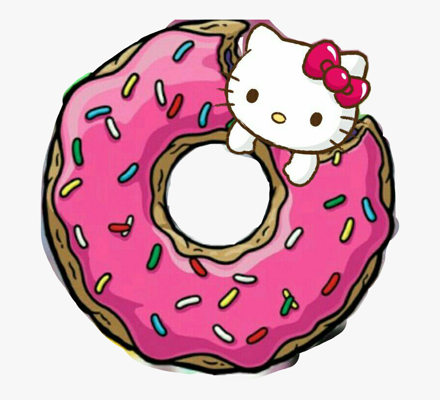 #sugar #candy #dona #pink #kitty #hellokitty #freetoedit - Transparent Simpsons Donut, Transparent Clipart