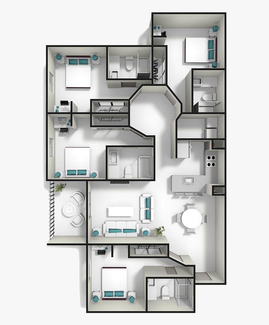 Apartment Clipart Rich House - University Linq Floor Plans, Transparent Clipart