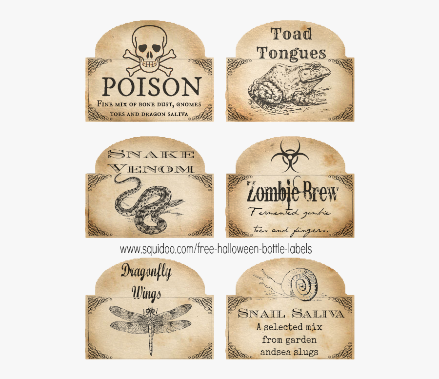Rotulos Poções Harry Potter, Transparent Clipart