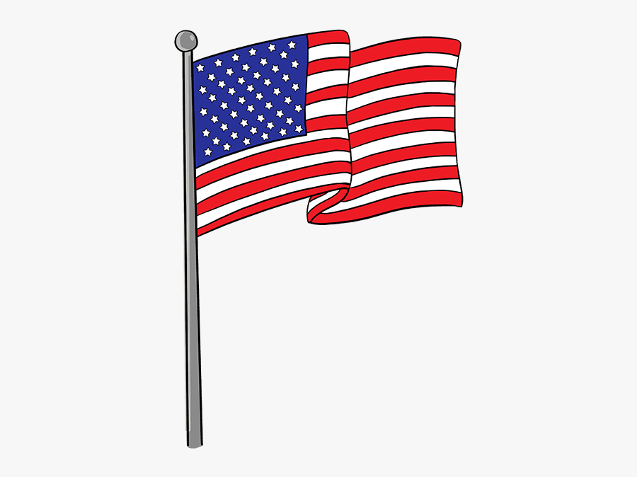 How To Draw The American Flag - Us Flag Drawing Easy, Transparent Clipart