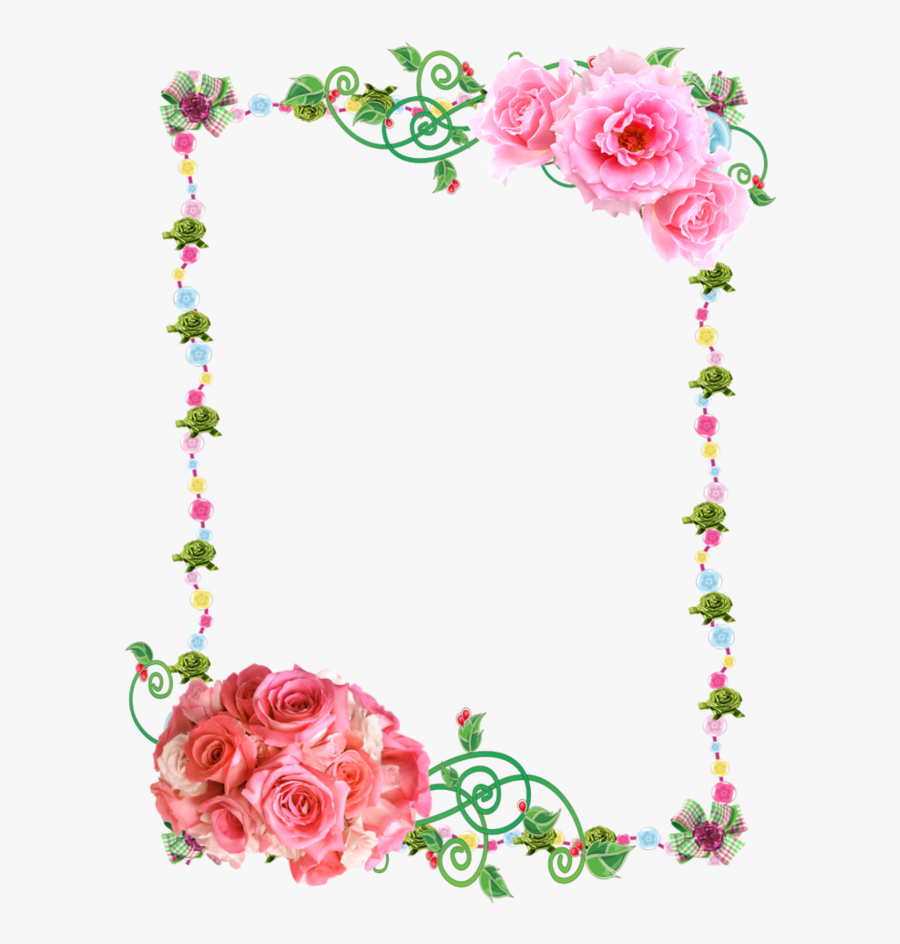 Free Frames Png - Pink Rose Frame Png, Transparent Clipart