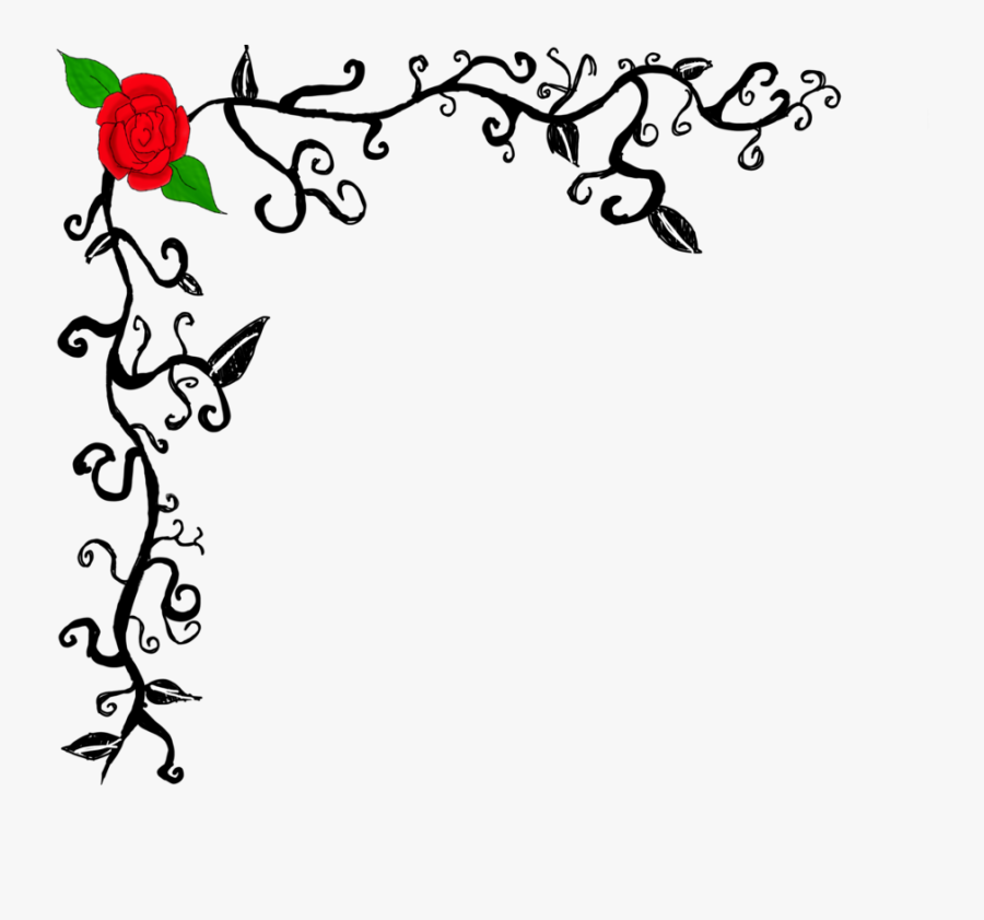 Roses Corner Border Clipart - Assignment Front Page Design, Transparent Clipart