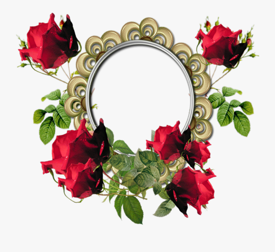 Red Flower Frame Png Photos Png Mart - Frame With Flower Png, Transparent Clipart