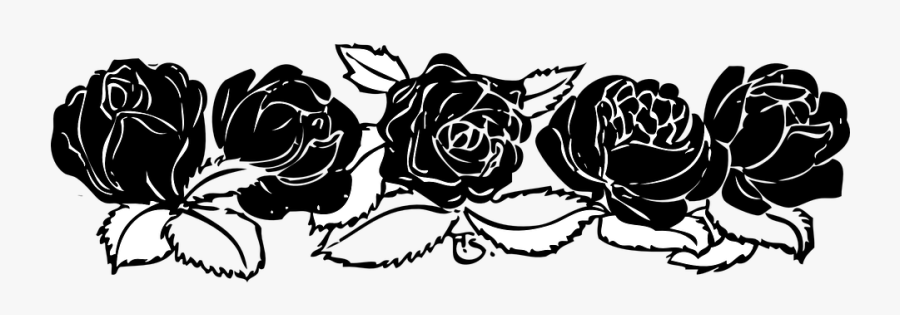 Border, Roses, Decoration, Romance, Romantic, Beautiful - Roses Border Clip Art Black And White, Transparent Clipart