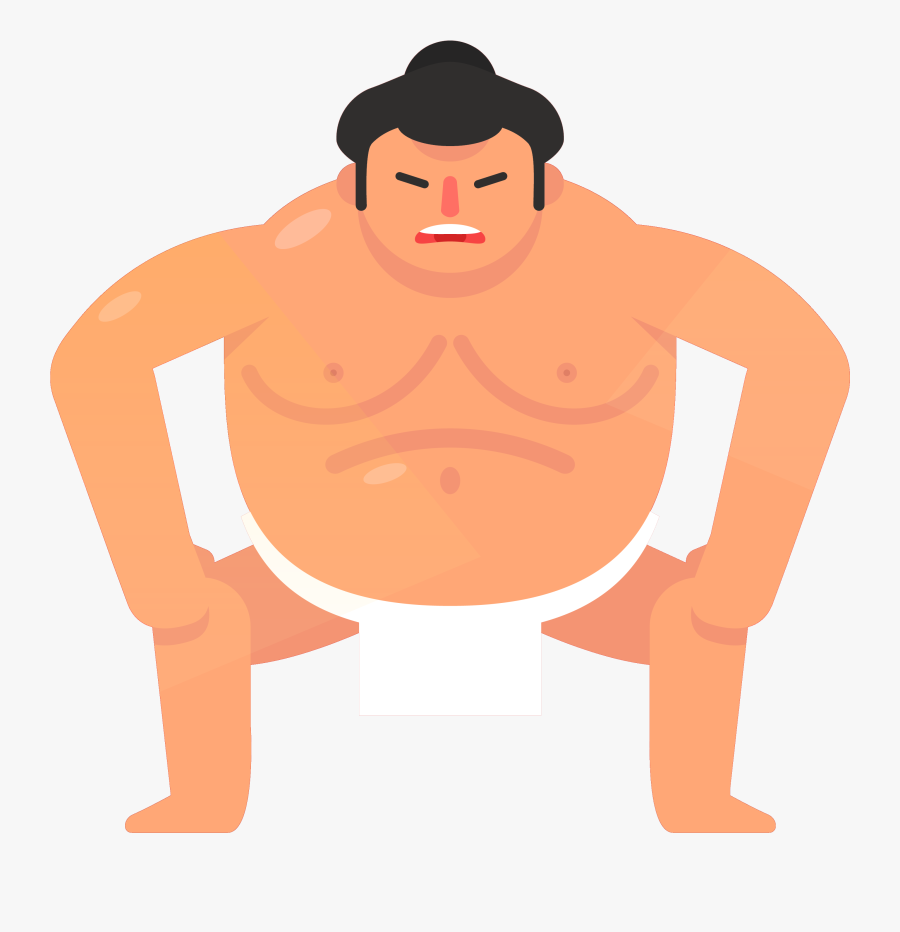 Sumo Wrestling Cartoon Clip - Cartoon Sumo Wrestler Png, Transparent Clipart