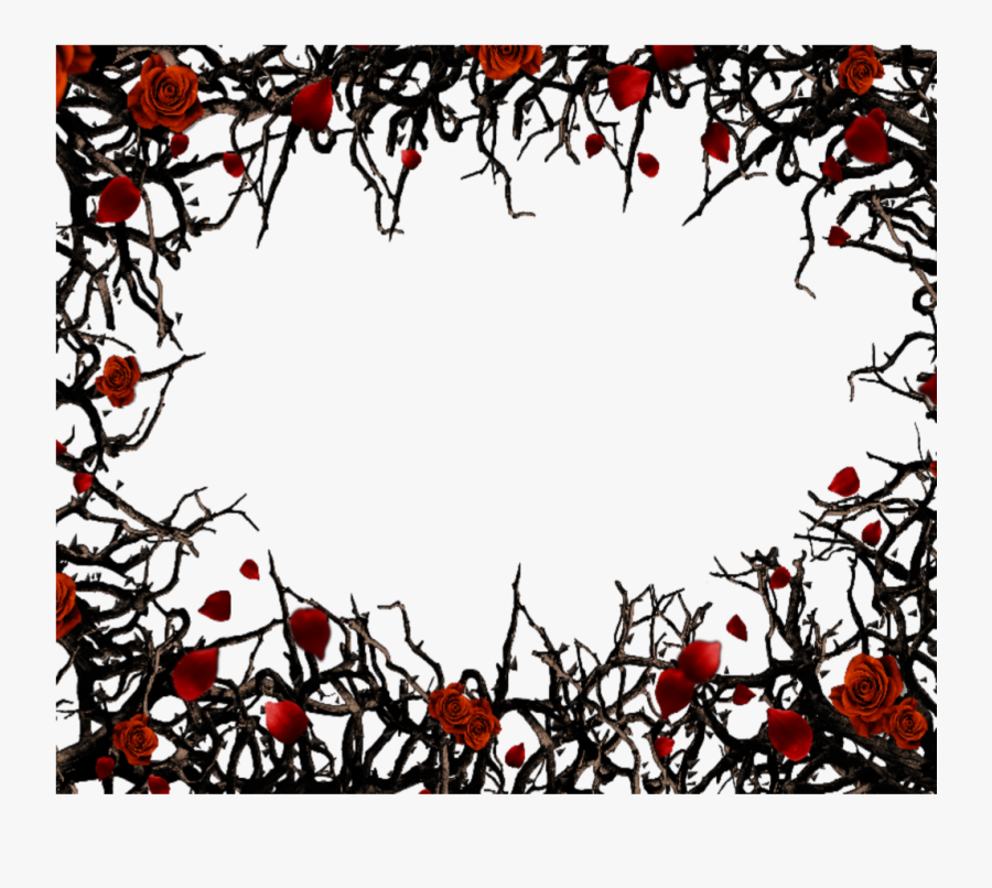 #mq #red #black #roses #gothic #frame #frames #border - Gothic Frames, Transparent Clipart