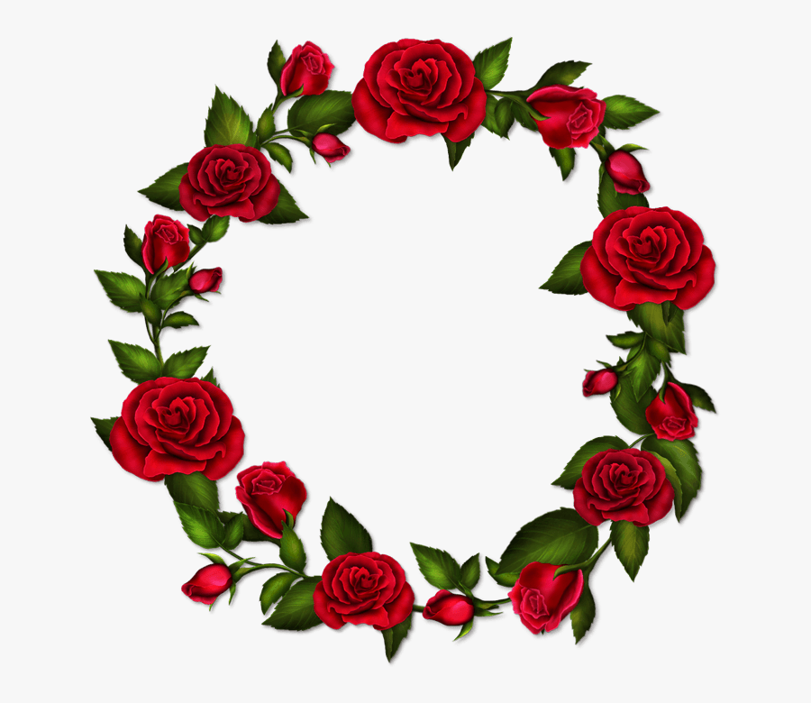 Circle Roses Transparent Frame M=1399676400 - Red Flower Circle Png, Transparent Clipart
