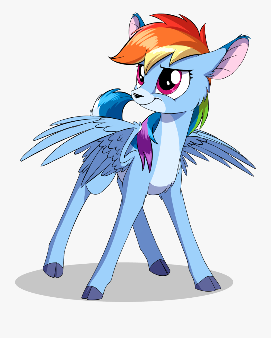 Sirzi, Cheek Fluff, Chest Fluff, Cloven Hooves, Cute, - Mlp Rainbow Dash As A Deer, Transparent Clipart